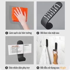 Móc treo đồ gắn tườn bằng kim loại 3m không cần khoan tiện dụng đa năng