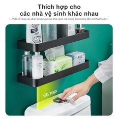 Kệ đựng đồ dùng treo tường gắn phòng tắm không cần lắp khoan lỗ tiện lợi