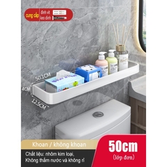 Kệ đựng đồ dùng treo tường gắn phòng tắm không cần lắp khoan lỗ tiện lợi