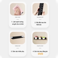 Kệ đựng đồ dùng gắn tường không cần khoan tiện dụng cho phòng khách/ phòng ngủ