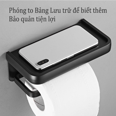 Giá treo cuộn giấy vệ sinh có ngăn giữ đồ dán tường tiện lợi