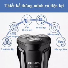 Máy cạo râu cao cấp nhãn hiệu Philips S1010 tích hợp 3 lưỡi - Hàng nhập khẩu chính hãng (Bảo hành chính hãng: 24 THÁNG)