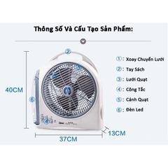 Quạt Tích Điện SUNCA FS-299AL 1 hoặc 2 Ắc Quy