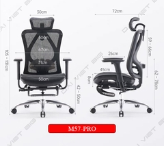 Ghế công thái học ergonomic Sihoo M57 / M57B (có gác chân) bảo hành 3 năm