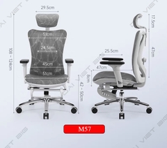 Ghế công thái học ergonomic Sihoo M57 / M57B (có gác chân) bảo hành 3 năm
