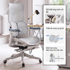 Ghế công thái học ergonomic Sihoo Doro S100 tặng kèm gác chân cao cấp, bảo hành 3 năm