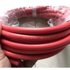 CẶP DÂY ĐIỆN SILICON MÀU ĐỎ + ĐEN 2AWG 35 MM2, DÀI 1,2 MÉT, SIÊU MỀM, CHỊU NHIỆT 200 ĐỘ C