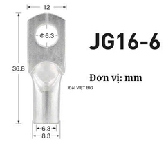 Đầu Cos Loại 1 Cực dày bằng đồng JG / SC mạ chống oxi hóa nhiều kích cỡ, cos tròn trần, cos dây điện
