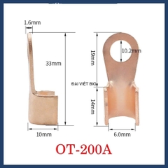 Đầu Cos Loại 1 Cực dày bằng đồng JG / SC mạ chống oxi hóa nhiều kích cỡ, cos tròn trần, cos dây điện