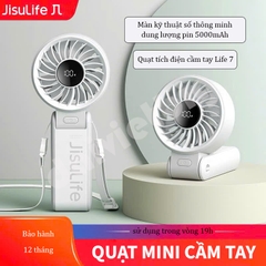 JISULIFE mini Quạt cầm tay 5 tốc độ pin 3600/ 5000mah sử dụng lên đến 19h