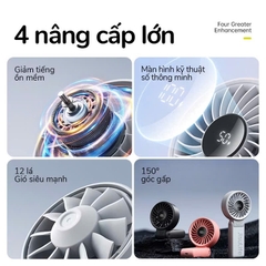 JISULIFE mini Quạt cầm tay 5 tốc độ pin 3600/ 5000mah sử dụng lên đến 19h
