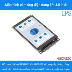 Mô-đun hiển thị màn hình cảm ứng điện dung TFT LCD cổng nối tiếp SPI 3,5 inch phiên bản IPS 320*480 màu đen
