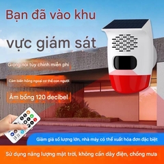Báo động chống trộm cảm ứng hồng ngoại ngoài trời dùng năng lượng mặt trời, từ xa, dùng cho vườn cây ăn quả, ao cá, cắm trại, có giọng nói