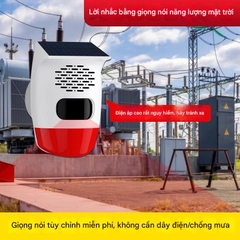 Báo động chống trộm cảm ứng hồng ngoại ngoài trời dùng năng lượng mặt trời, từ xa, dùng cho vườn cây ăn quả, ao cá, cắm trại, có giọng nói