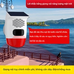Báo động chống trộm cảm ứng hồng ngoại ngoài trời dùng năng lượng mặt trời, từ xa, dùng cho vườn cây ăn quả, ao cá, cắm trại, có giọng nói