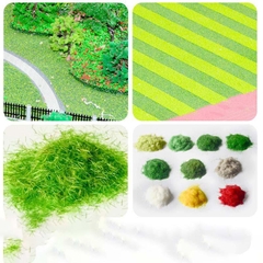 Bột cỏ sợi, bột đất, nguyên liệu làm thảm cỏ mô hình