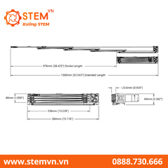 4 Stage Viper-Slide Kit Cable Driven, 336mm Slides