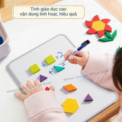 ĐỒ CHƠI XẾP HÌNH GỖ SÁNG TẠO MAGNETIC GEOMETRY BLOCKS - MIDEER