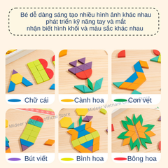 ĐỒ CHƠI XẾP HÌNH GỖ SÁNG TẠO MAGNETIC GEOMETRY BLOCKS - MIDEER