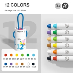 BÚT MÀU SÁP KÈM QUAI XÁCH SILKY CRAYON 3+ - MIDEER