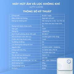 MÁY HÚT ẨM VÀ LỌC KHÔNG KHÍ U - ULTTY LUK016