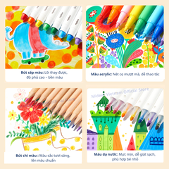 BỘ BÚT MÀU ĐA NĂNG ARTIST SUITCASE MÀU HỒNG - MIDEER