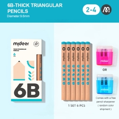 BÚT CHÌ 2B 4B 6B KÈM GỌT BÚT- MIDEER