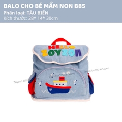 BALO MẦM NON ZOYZOII EXPLORE DENIM BAG, CẶP ĐI HỌC CHO BÉ 2,3,4,5 TUỔI B85