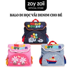 BALO MẦM NON ZOYZOII EXPLORE DENIM BAG, CẶP ĐI HỌC CHO BÉ 2,3,4,5 TUỔI B85