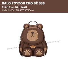 BALO ĐI HỌC CHO BÉ ZOYZOII FOREST ANIMAL BACKPACK HÌNH ĐỘNG VẬT RỪNG CHO BÉ TRAI , BÉ GÁI MẦM NON