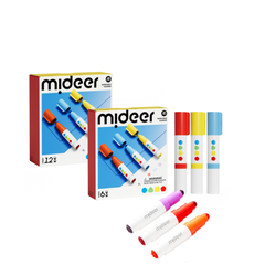 BÚT MÀU DẠ NƯỚC 2 ĐẦU ROUND-TIP STAMPER WASHABLE MARKERS - MIDEER