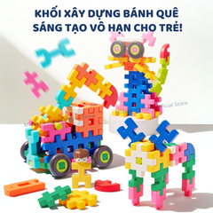 ĐỒ CHƠI LẮP GHÉP KHỐI HÌNH 3D WAFFLE BUILDING BLOCKS- MIDEER