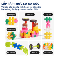 ĐỒ CHƠI LẮP GHÉP KHỐI HÌNH 3D WAFFLE BUILDING BLOCKS- MIDEER