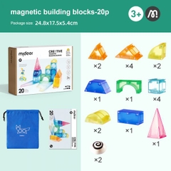 ĐỒ CHƠI XẾP HÌNH KHỐI NAM CHÂM ÁNH SÁNG CREATIVE MAGNETIC BUILDING BLOCKS - MIDEER