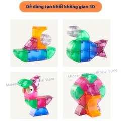 ĐỒ CHƠI XẾP HÌNH KHỐI NAM CHÂM ÁNH SÁNG CREATIVE MAGNETIC BUILDING BLOCKS - MIDEER