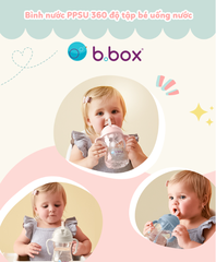 BÌNH NƯỚC PPSU 360 ĐỘ CÓ VAN CHỐNG SẶC VÀ TAY CẦM CHO BÉ TẬP UỐNG NƯỚC 240ML - B.BOX