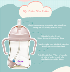 BÌNH NƯỚC PPSU 360 ĐỘ CÓ VAN CHỐNG SẶC VÀ TAY CẦM CHO BÉ TẬP UỐNG NƯỚC 240ML - B.BOX