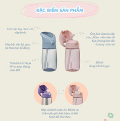 BÌNH NƯỚC JNR 380ML TÍCH HỢP TAY CẦM, ĐẦU HÚT SILICONE CHO BÉ - B.BOX