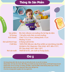 BỘ CHÉN SILICONE VÀ MUỖNG CHO BÉ TẬP ĂN DẶM- B.BOX