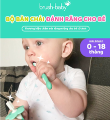 BỘ BÀN CHẢI ĐÁNH RĂNG VÀ MÁT XA NƯỚU CHO BÉ TỪ 0-18 THÁNG - BRUSH-BABY