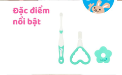 BỘ BÀN CHẢI ĐÁNH RĂNG VÀ MÁT XA NƯỚU CHO BÉ TỪ 0-18 THÁNG - BRUSH-BABY