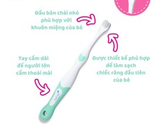 BỘ BÀN CHẢI ĐÁNH RĂNG VÀ MÁT XA NƯỚU CHO BÉ TỪ 0-18 THÁNG - BRUSH-BABY