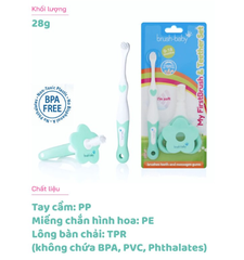 BỘ BÀN CHẢI ĐÁNH RĂNG VÀ MÁT XA NƯỚU CHO BÉ TỪ 0-18 THÁNG - BRUSH-BABY