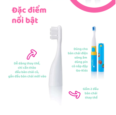 BỘ 2 ĐẦU BÀN CHẢI THAY THẾ CHO BÀN CHẢI ĐIỆN GOKIDZ TỪ 3 TUỔI - BRUSH-BABY
