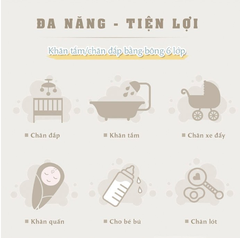 KHĂN TẮM/KHĂN QUẤN/ CHĂN ĐẮP VẢI BÔNG 6 LỚP 70X95CM- L'ANGE