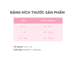 SET 5 CÁI QUẦN LÓT LƯỚI SAU SINH - SHAPEE