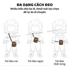 TÚI ĐEO CHÉO CHO BÉ GÁI BÉ TRAI ZOYZOII KIDS CROSSBODY BAG, TÚI XÁCH CHO BÉ GÁI B81