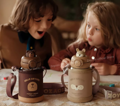BÌNH NƯỚC GIỮ NHIỆT ZOYZOII CHO BÉ ĐI HỌC CÓ TÚI ĐỰNG THERMOS CUP MÃ E8