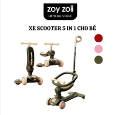XE SCOOTER CHO BÉ CÓ TAY ĐẨY NGỒI ZOYZOII 5 IN 1 , XE TRƯỢT CHO BÉ 1 2 3 4 5 TUỔI MÃ S5