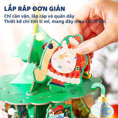XẾP HÌNH CÂY THÔNG CHRISTMAS ROTATING MUSIC 3D PUZZLE - MIDEER
